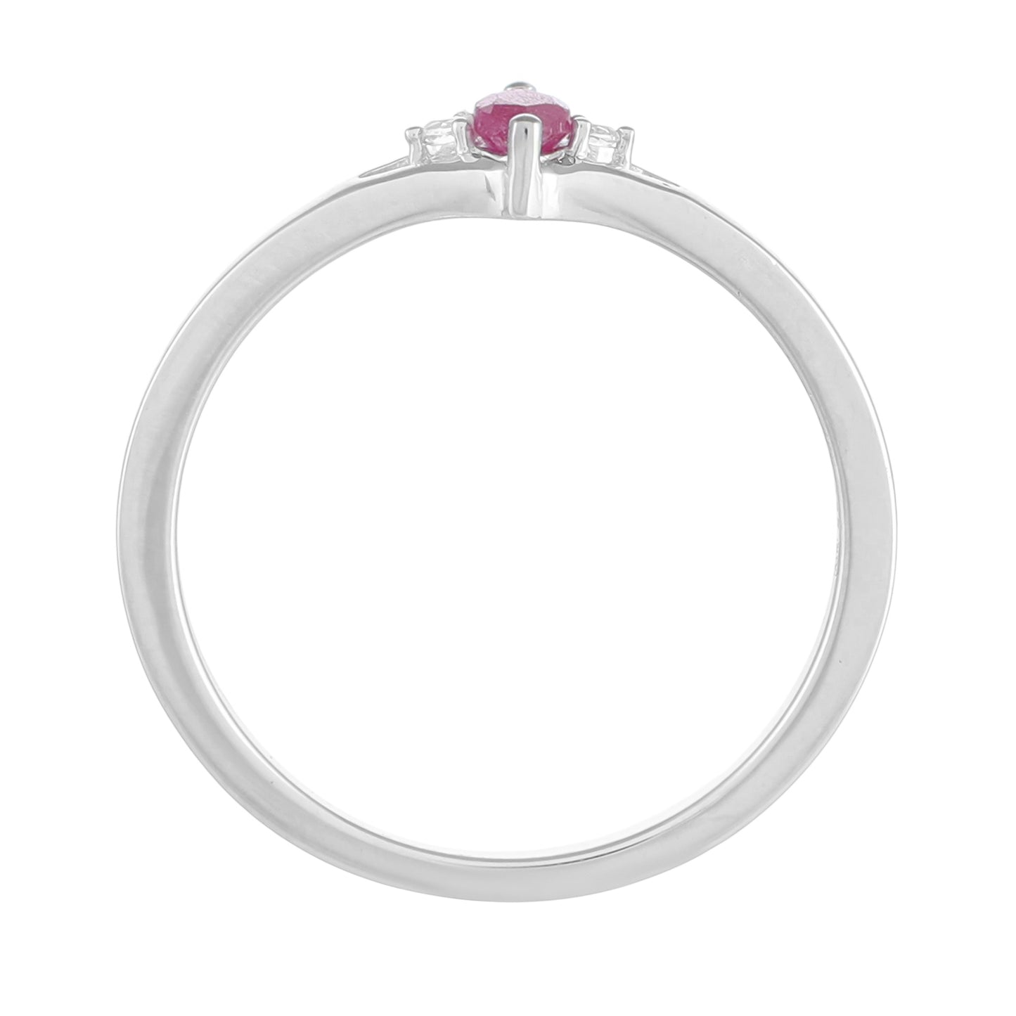 Anel de Prata com Rubi da Tailândia e Topázio Branco