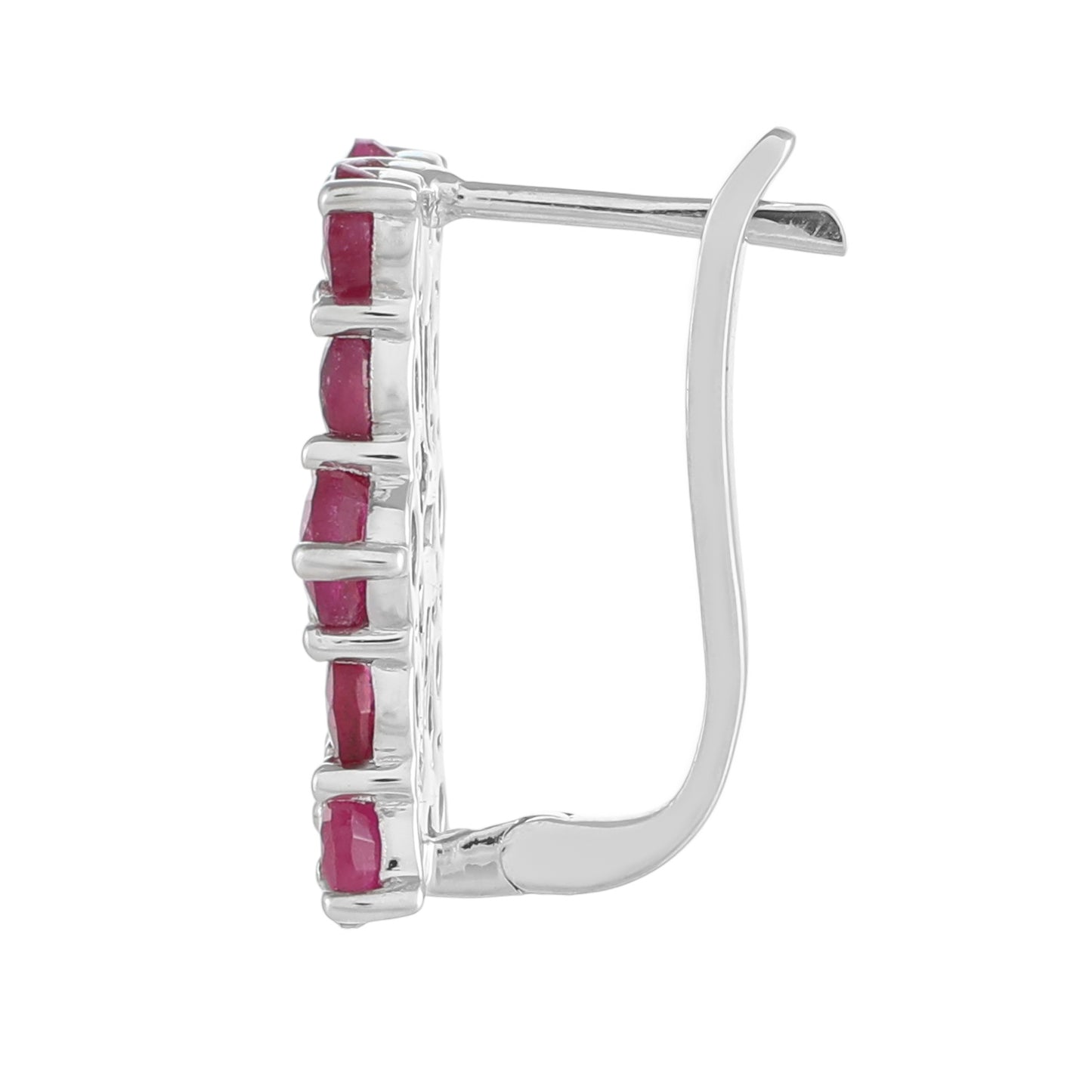 Brincos de Prata com Rubi da Tailândia