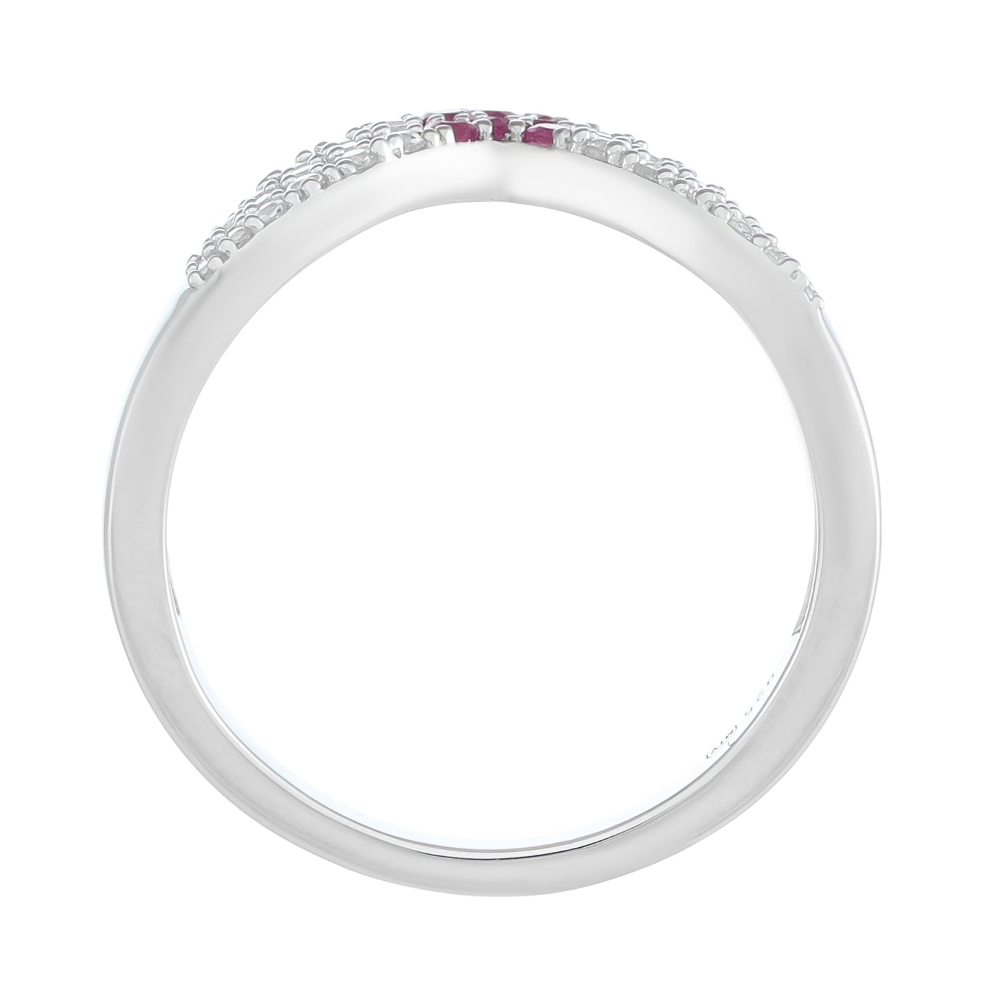 Anel de Prata com Rubi da Tailândia e Topázio Branco