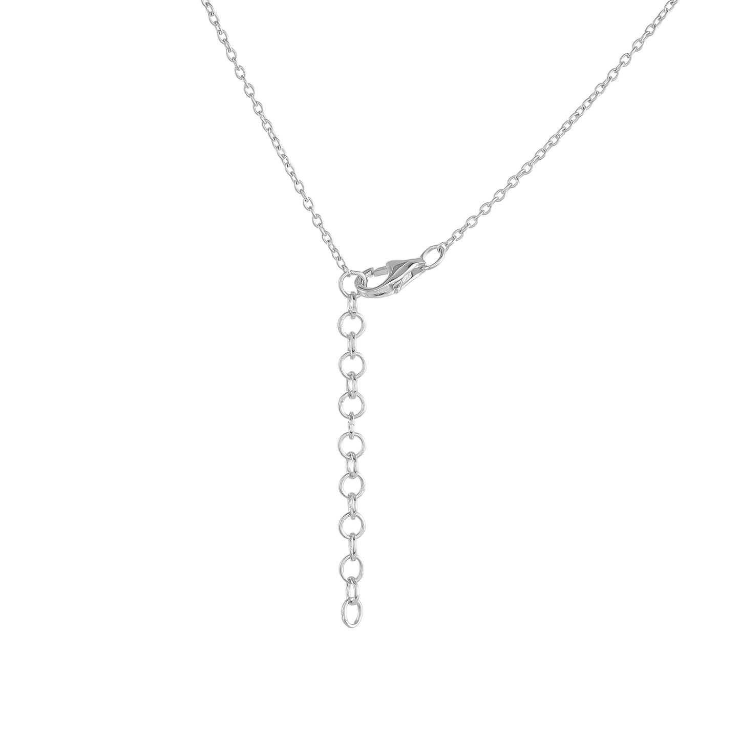 Colar de Prata com Rubi da Tailândia e Topázio Branco Contraste: Cabeca de Veado (800)