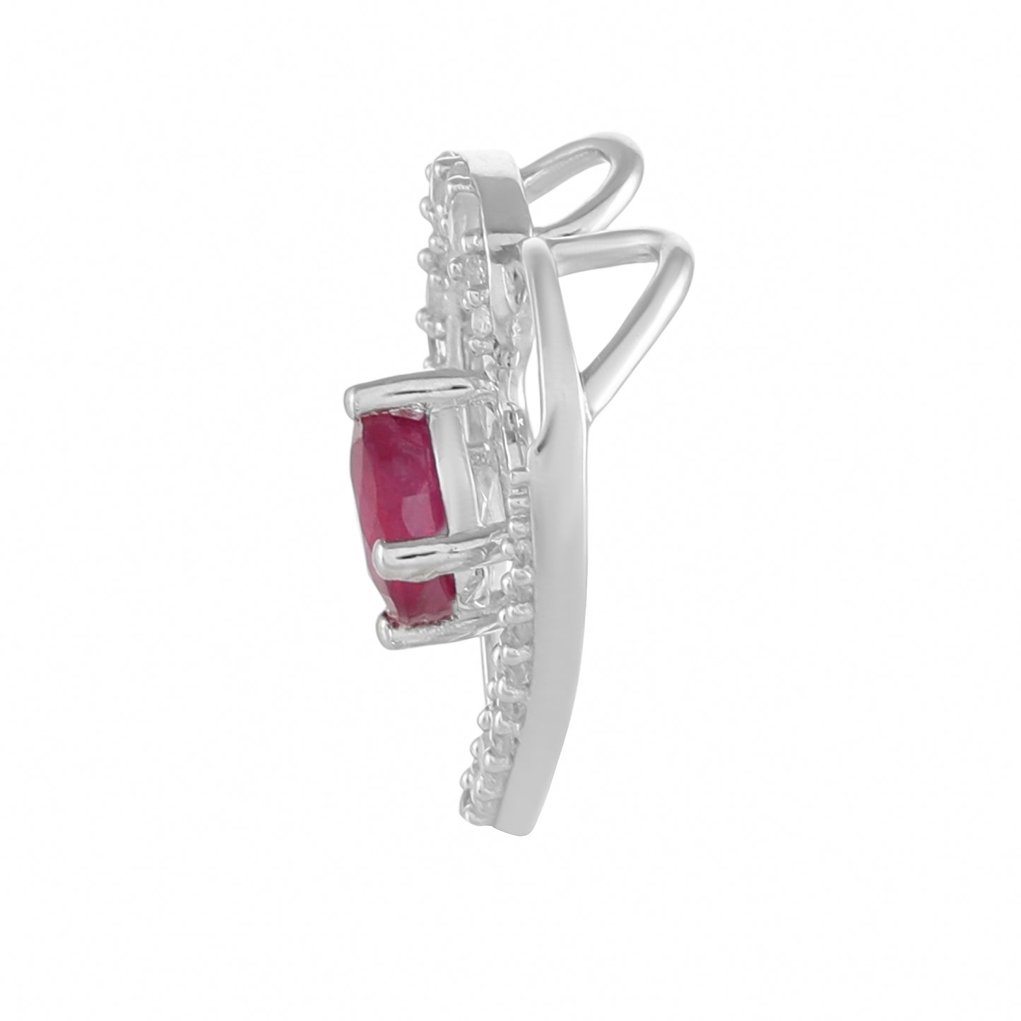 Pendente de Prata com Rubi da Tailândia e Topázio Branco
