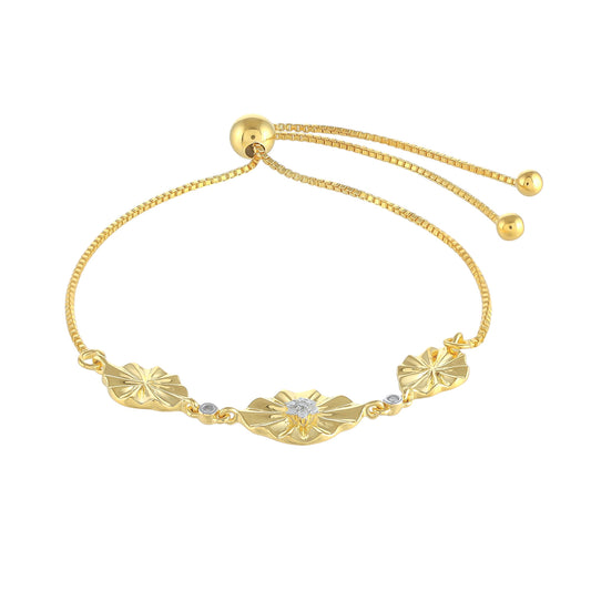 Pulseira de Prata com Banho de Ouro com Diamante Branco Contraste: Cabeca de Veado (800)