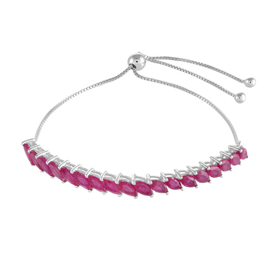 Pulseira de Prata com Rubi da Tailândia Contraste: Cabeca de Veado (800)