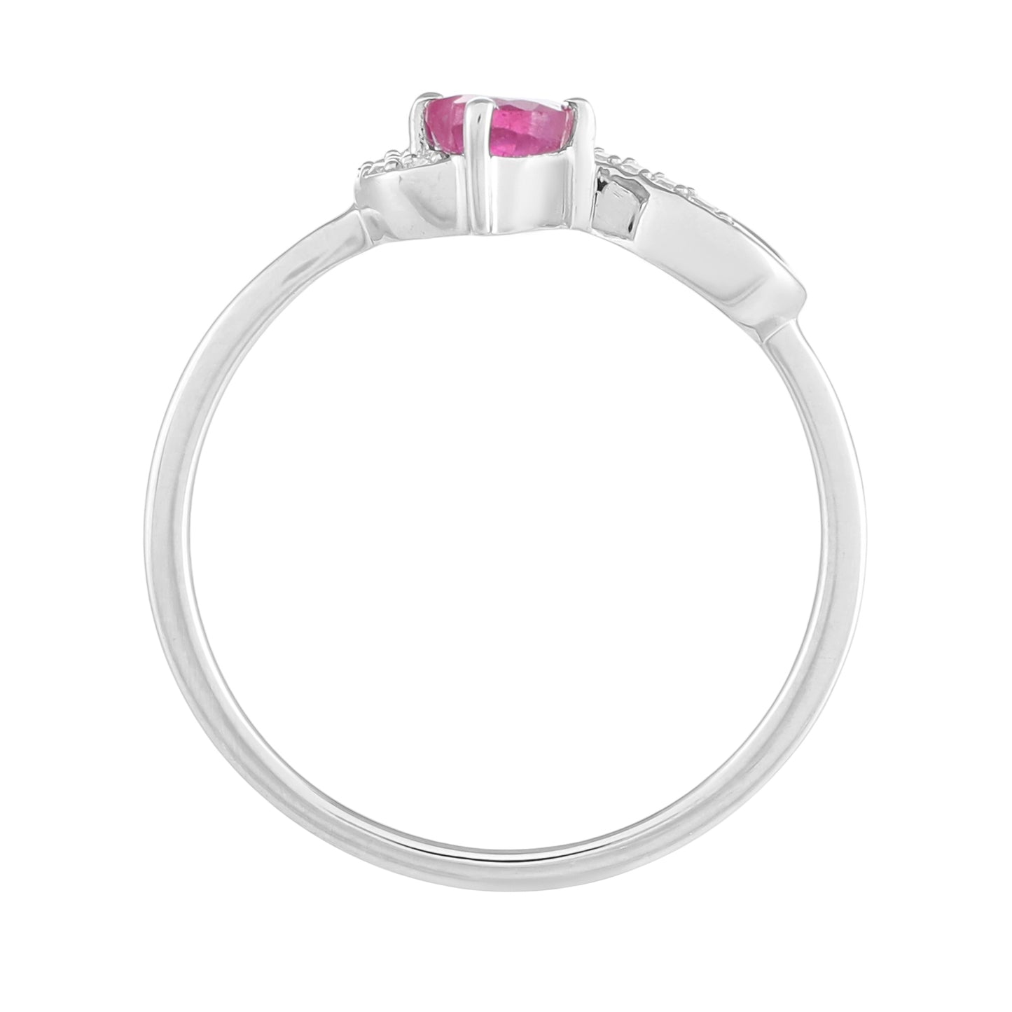 Anel de Prata com Rubi da Tailândia e Topázio Branco