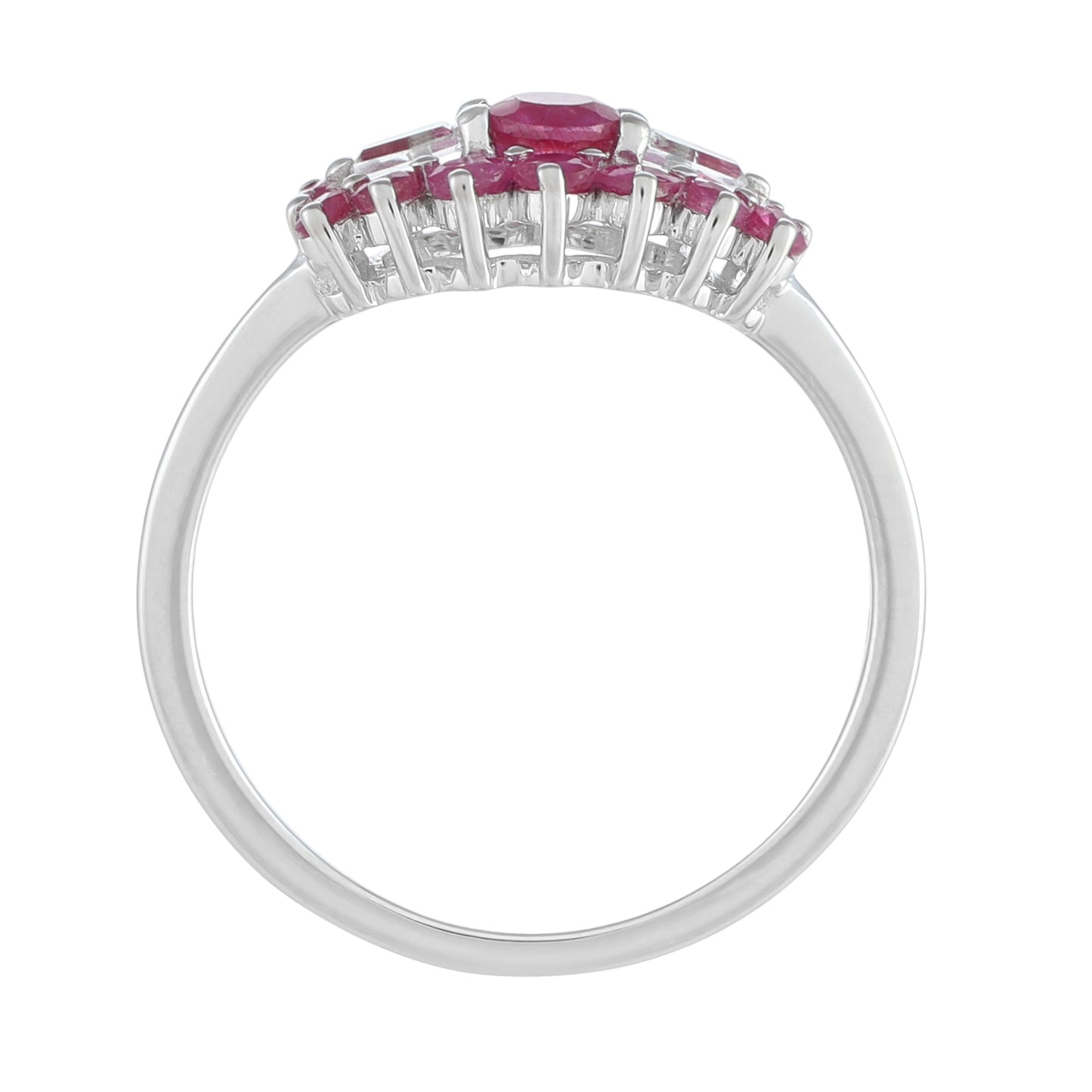 Anel de Prata com Rubi da Tailândia e Topázio Branco