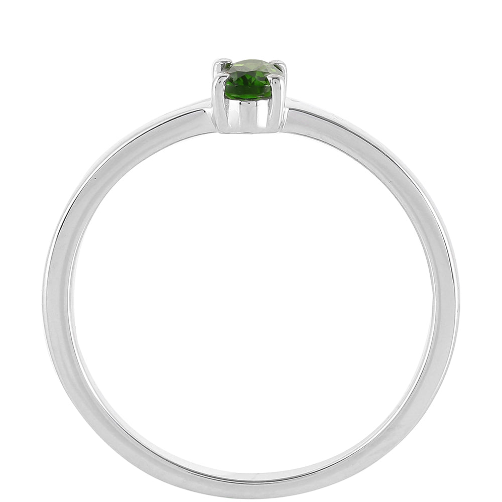 Anel de Prata com Diópsido Crómio