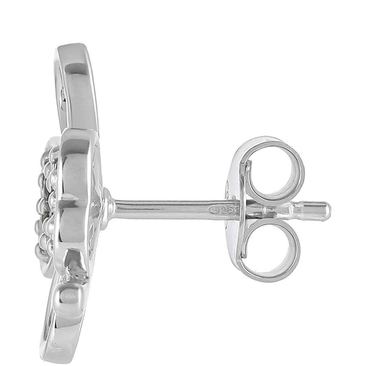 Brincos de Prata com Diópsido Crómio