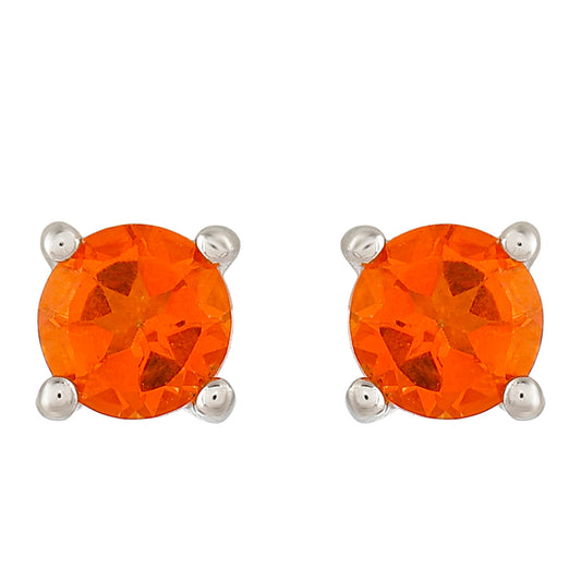 Brincos de Prata com Quartzo Padparadscha