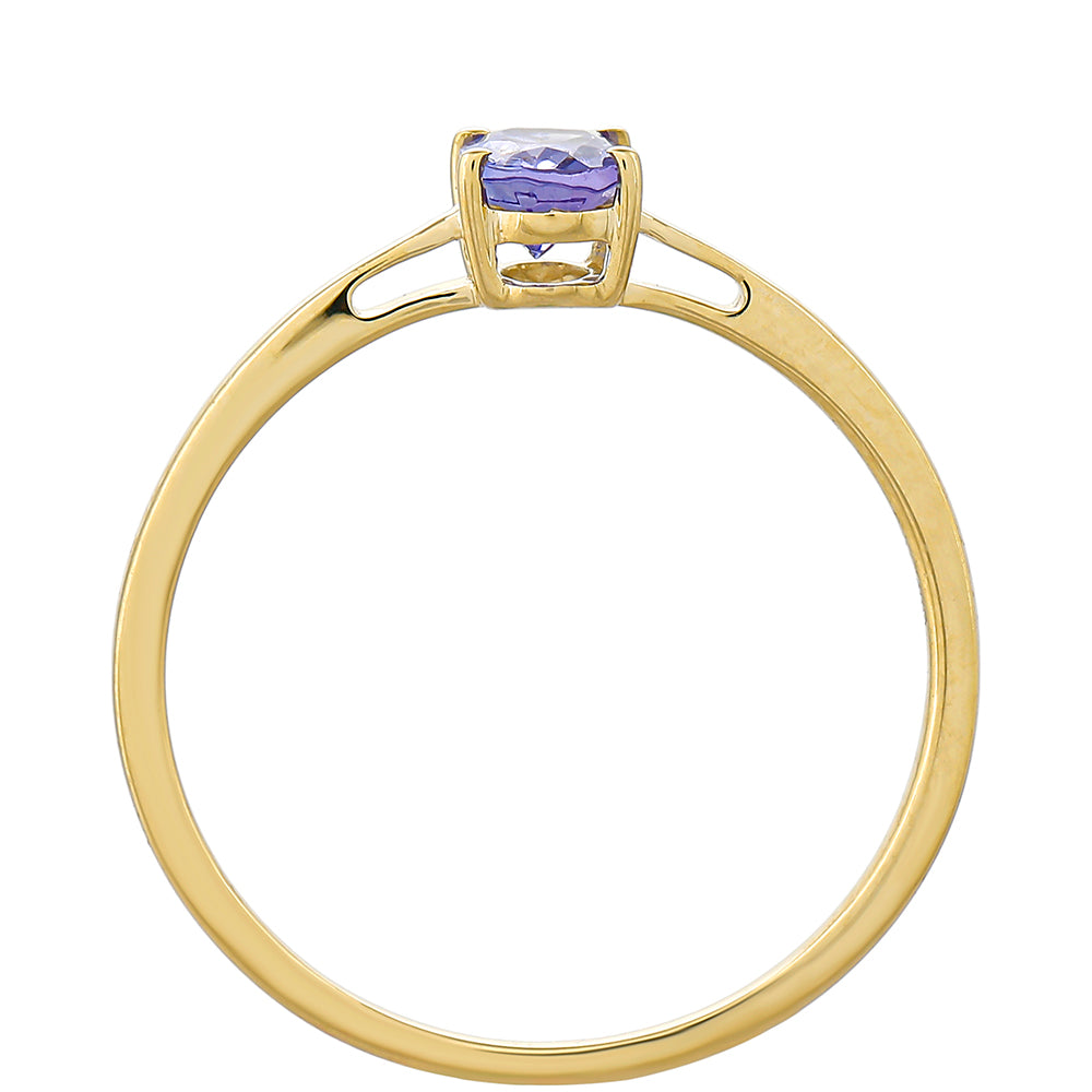 Anel de Ouro com Tanzanite AAA Contraste: Cruz missionária