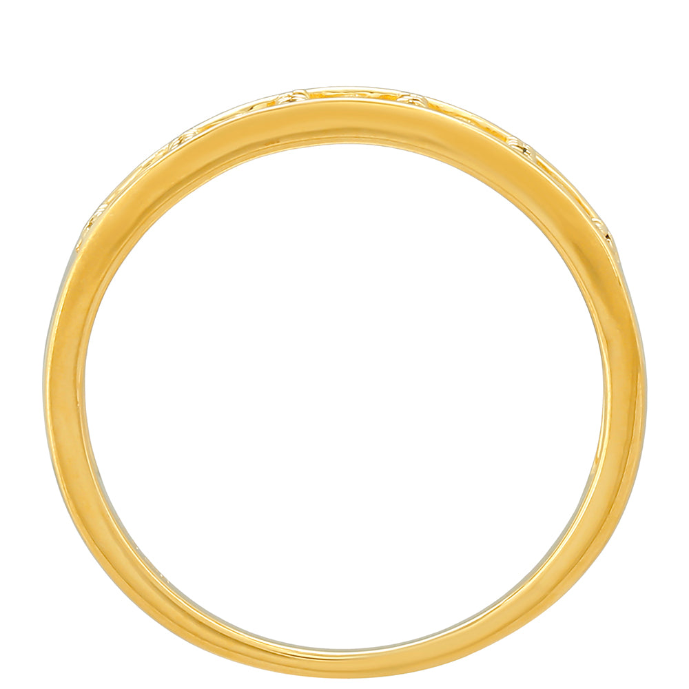 Anel de Prata com Banho de Ouro com Diamante Verde