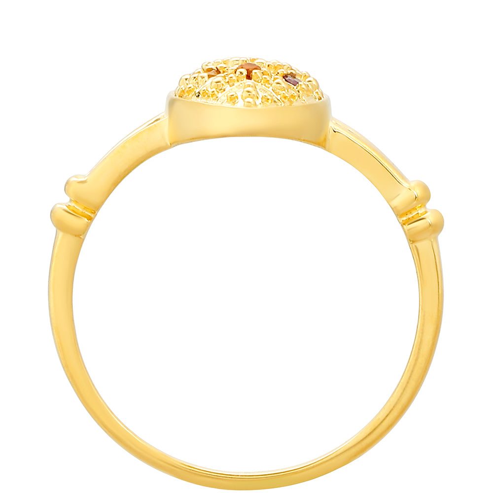 Anel de Prata com Banho de Ouro com Ametista e Citrino Madeira