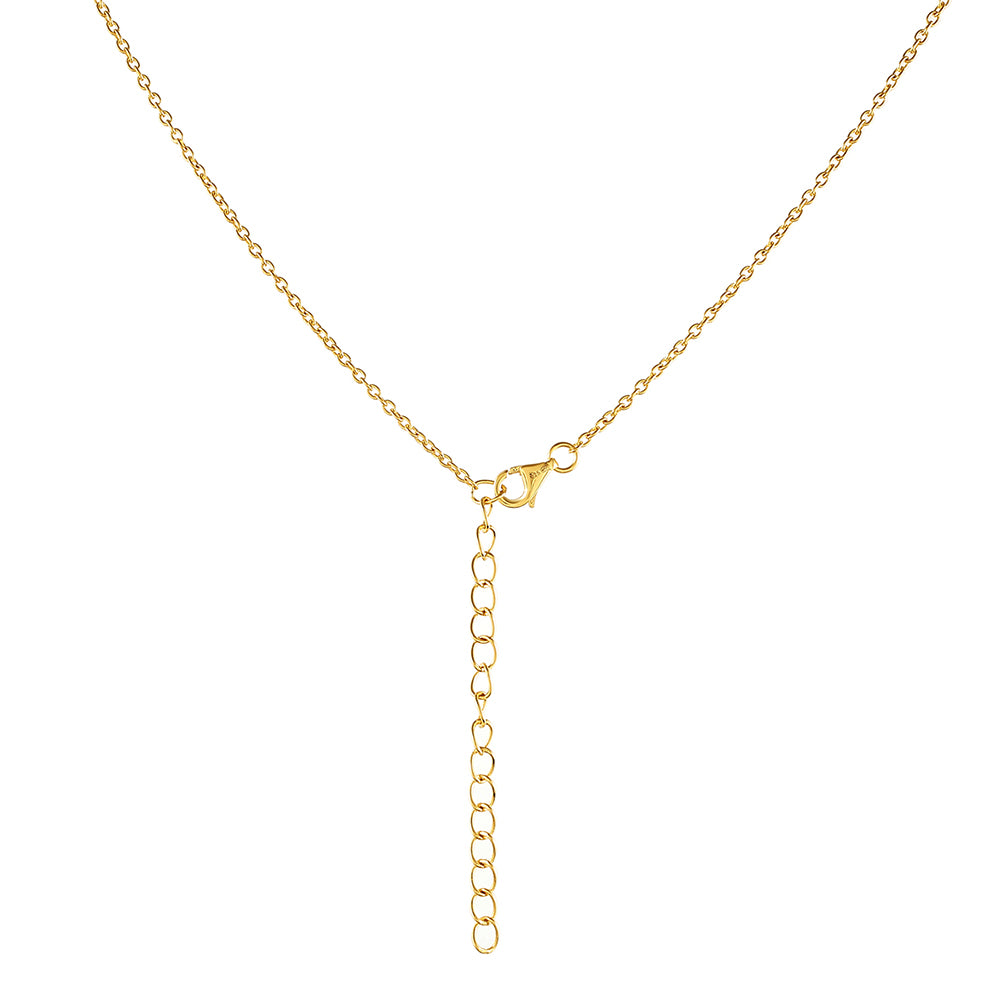 Colar de Prata com Banho de Ouro com Pérola Cultivada de Baroque e Topázio Branco Contraste: Cabeca de Veado (800)