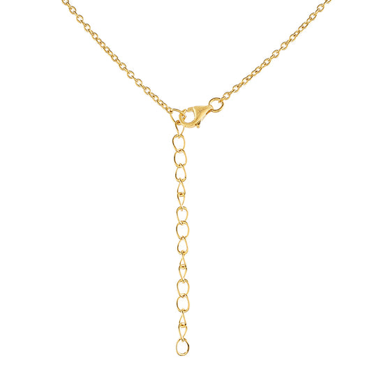 Colar de Prata com Banho de Ouro com Pérola Cultivada de Baroque e Topázio Branco Contraste: Cabeca de Veado (800)