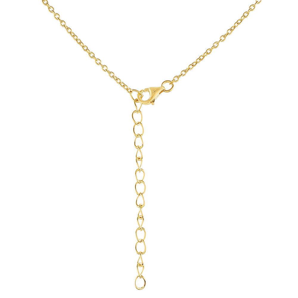 Colar de Prata com Banho de Ouro com Pérola Cultivada de Baroque e Topázio Branco Contraste: Cabeca de Veado (800)