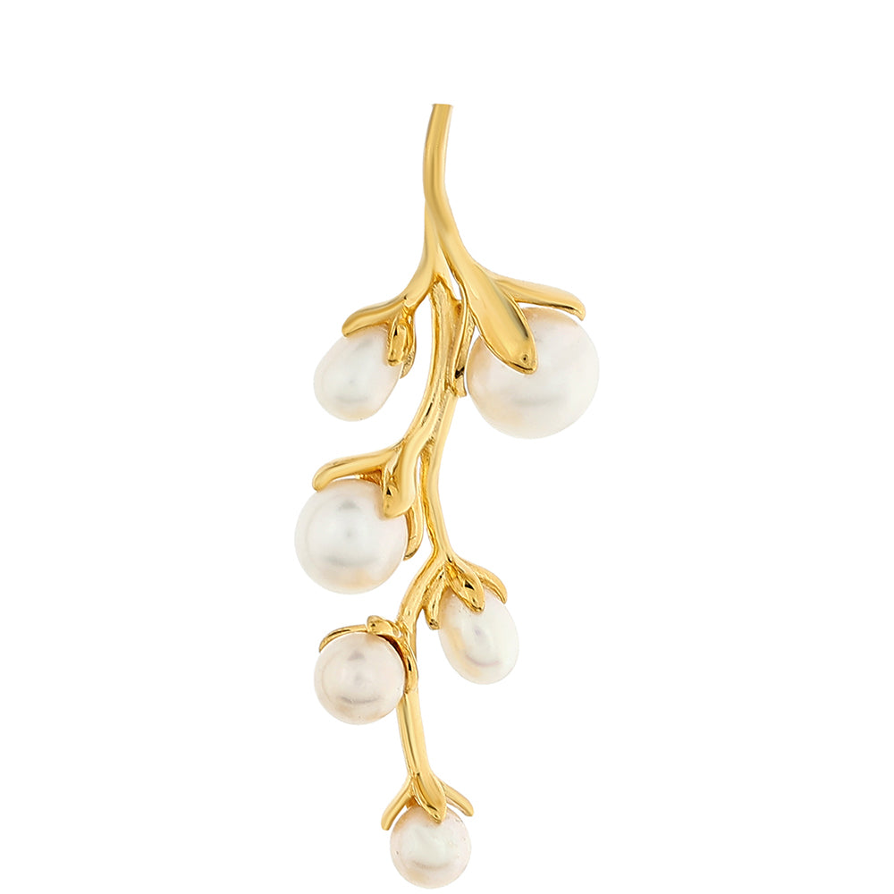 Pendente de Prata com Banho de Ouro com Pérola Cultivada de Baroque