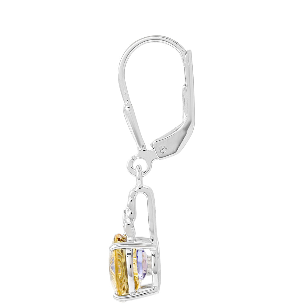 Brincos de Prata com Tanzanite e Quartzo Champanhe