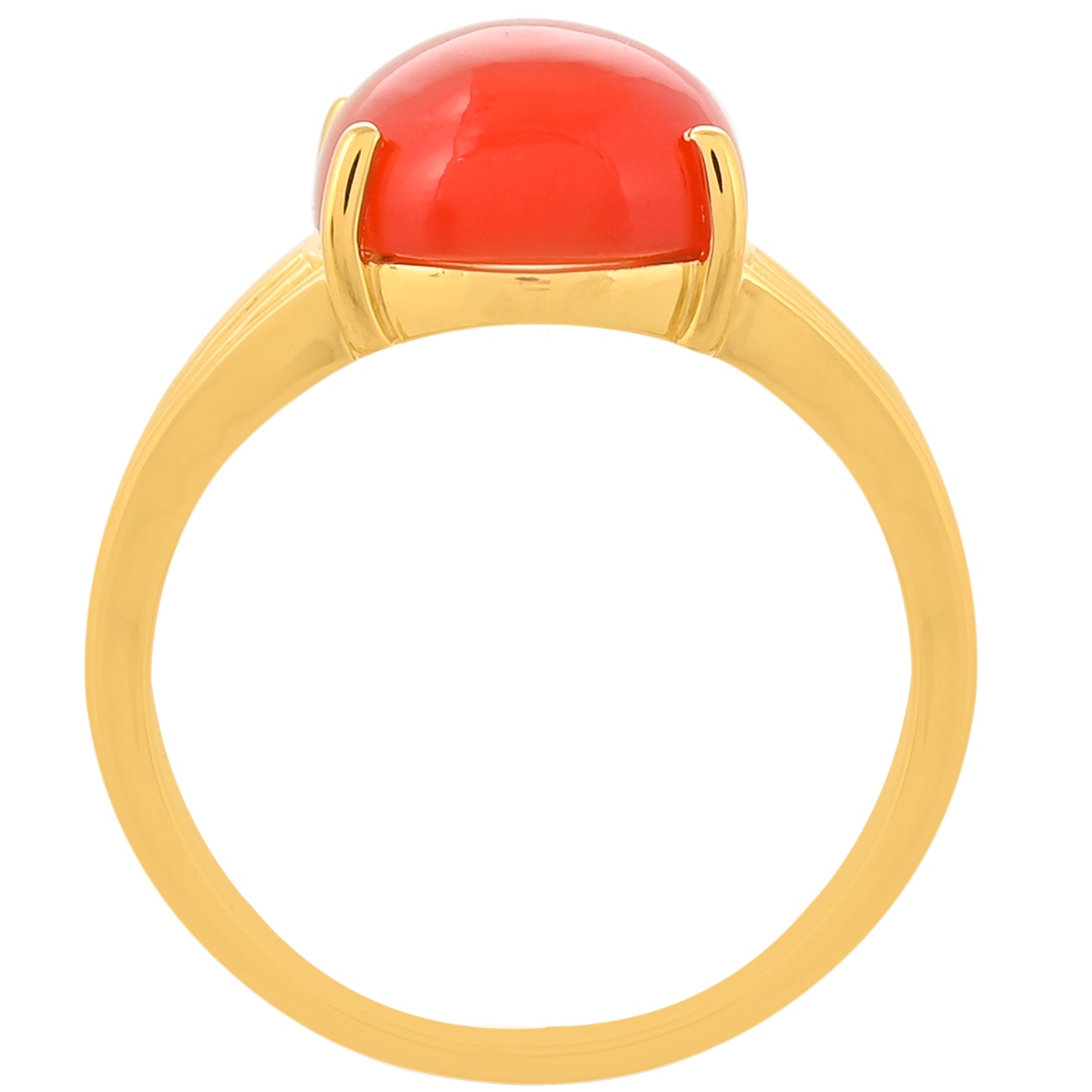 Anel de Prata com Banho de Ouro com Cornalina