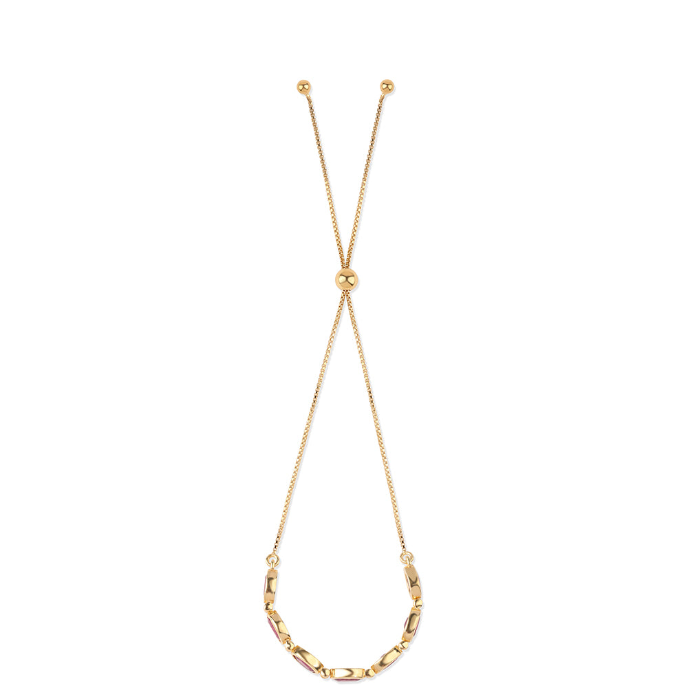 Pulseira de Prata com Banho de Ouro com Rubi de Moçambique Contraste: Cabeca de Veado (800)