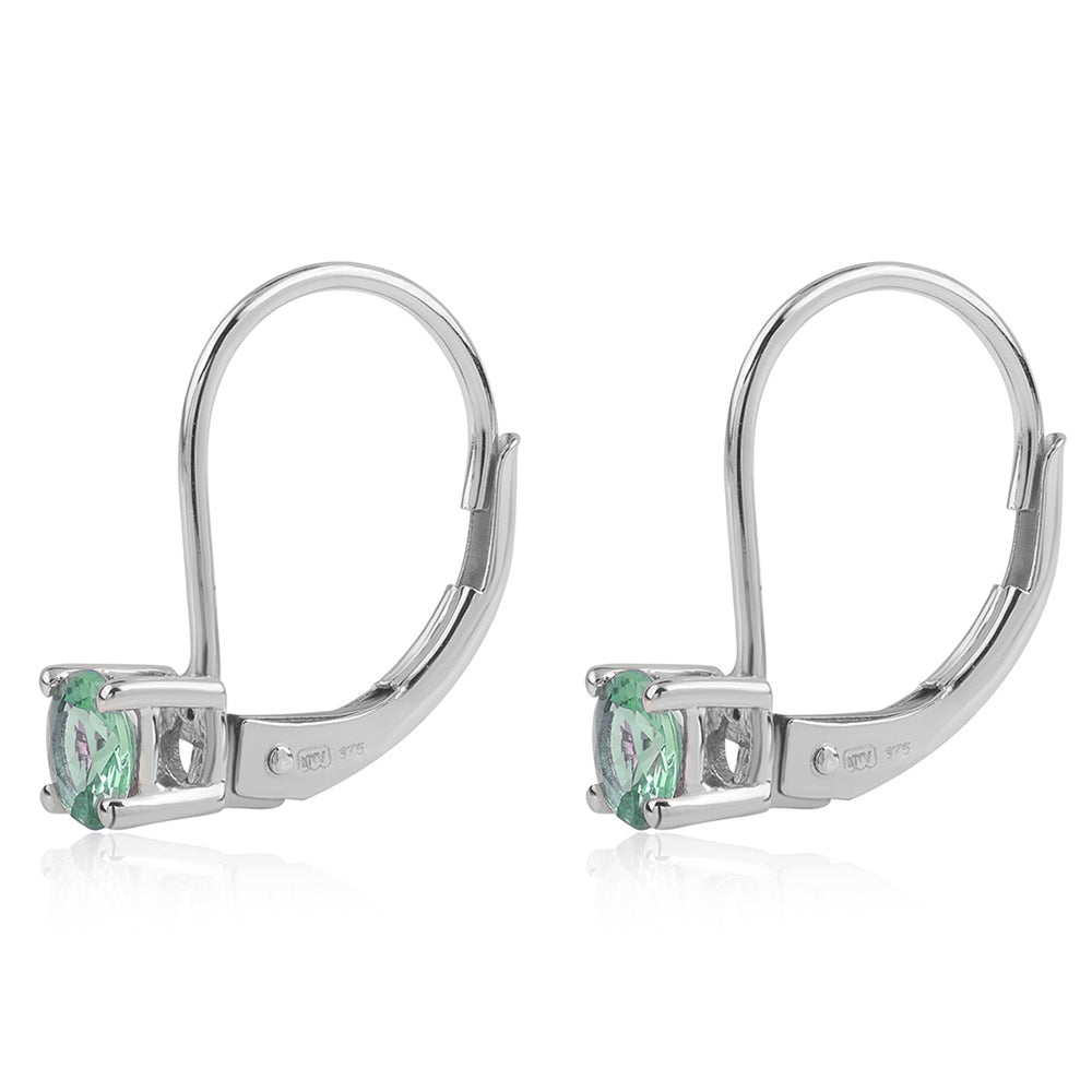 Brincos de Prata com Esmeralda do Brasil