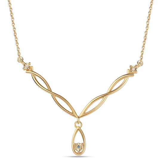 Colar de Prata com Banho de Ouro com Diamante Azul e Diamante Branco Contraste: Cabeca de Veado (800)