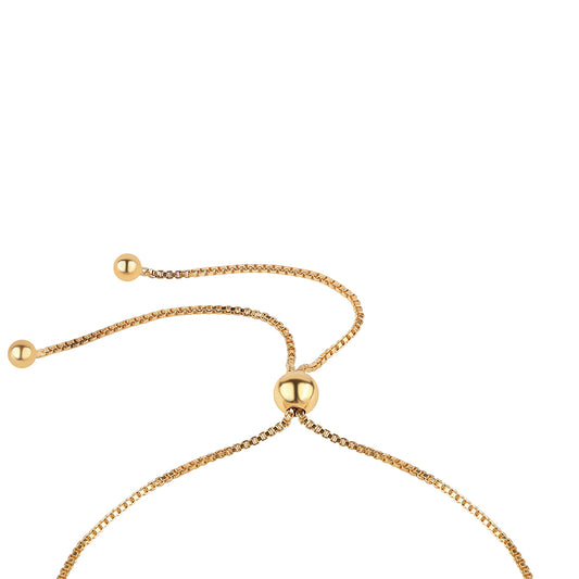Pulseira de Prata com Banho de Ouro com Diamante Azul Contraste: Cabeca de Veado (800)