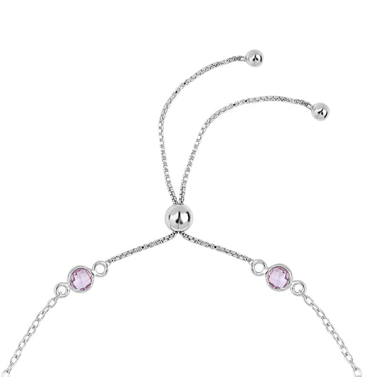 Pulseira de Prata com Ametista Rosa de França