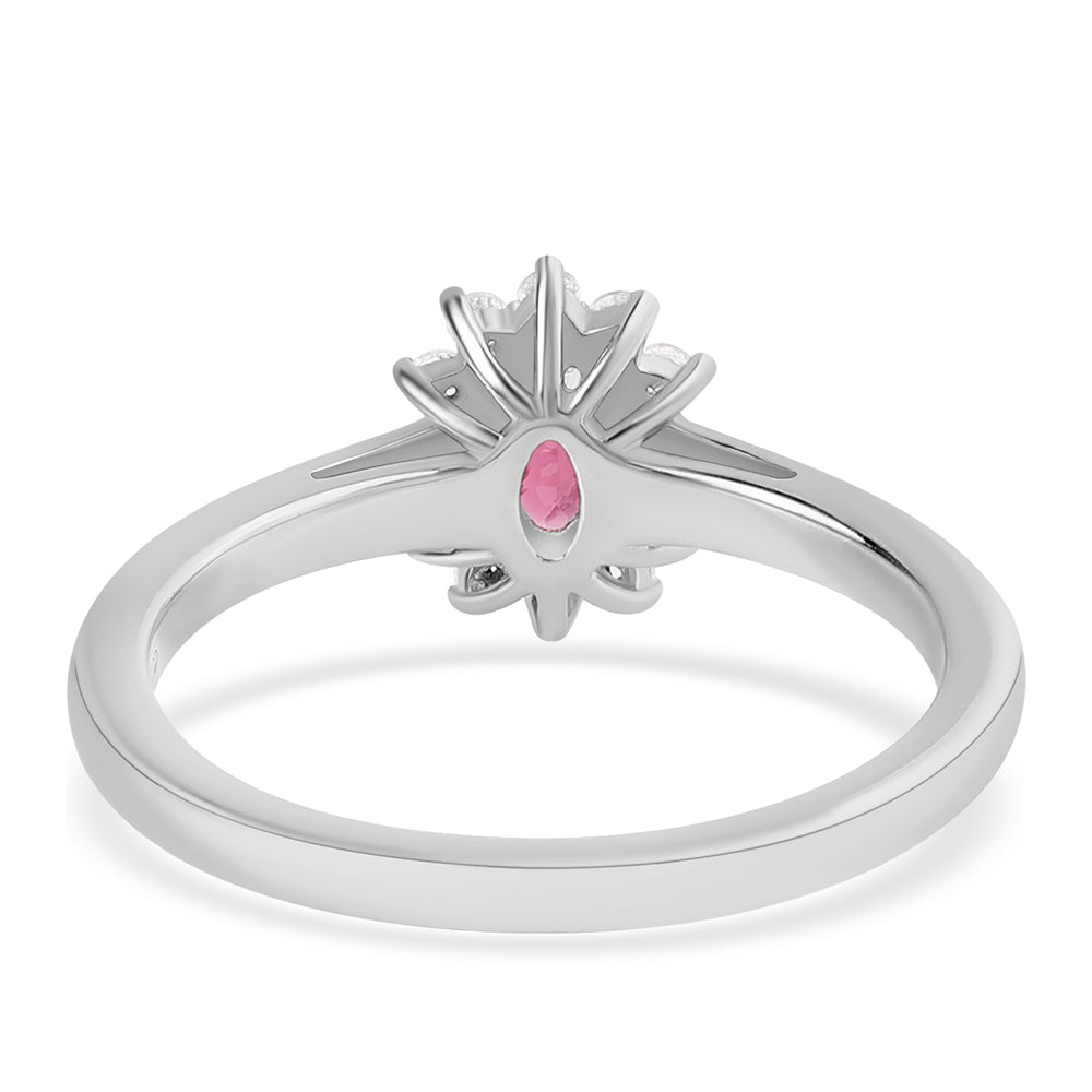 Anel de Prata com Rubelita das Minas do Cruzeiro e Topázio Branco