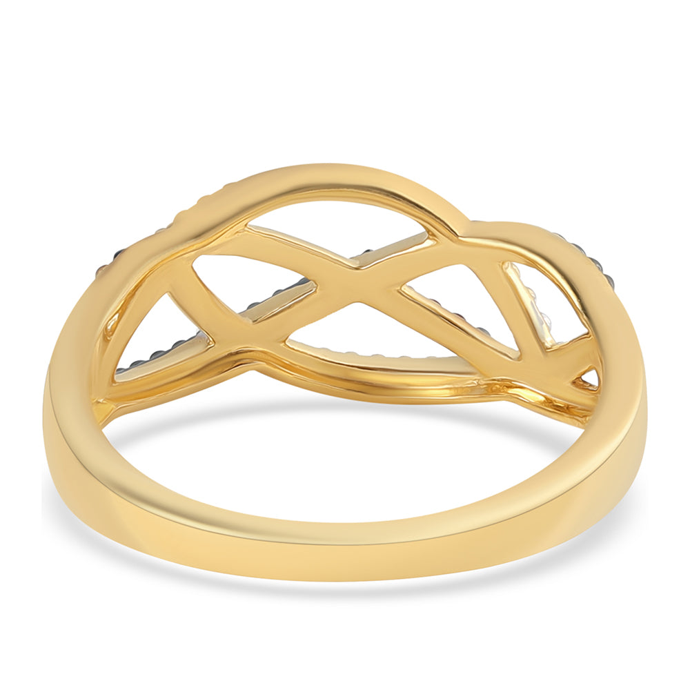 Anel de Prata com Banho de Ouro com Diamante Azul Contraste: Cabeca de Veado (800)