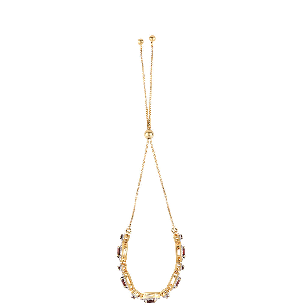 Pulseira de Prata com Banho de Ouro com Granada de Barton Contraste: Cabeca de Veado (800)