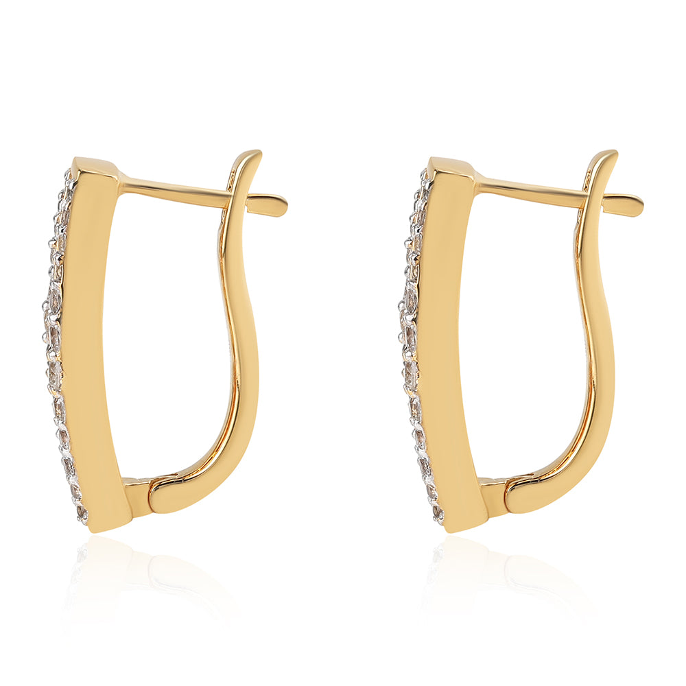 Brincos de Prata com Banho de Ouro com Granada de Barton e Topázio Branco