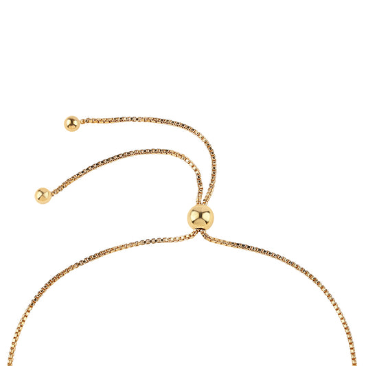 Pulseira de Prata com Banho de Ouro com Diamante Azul