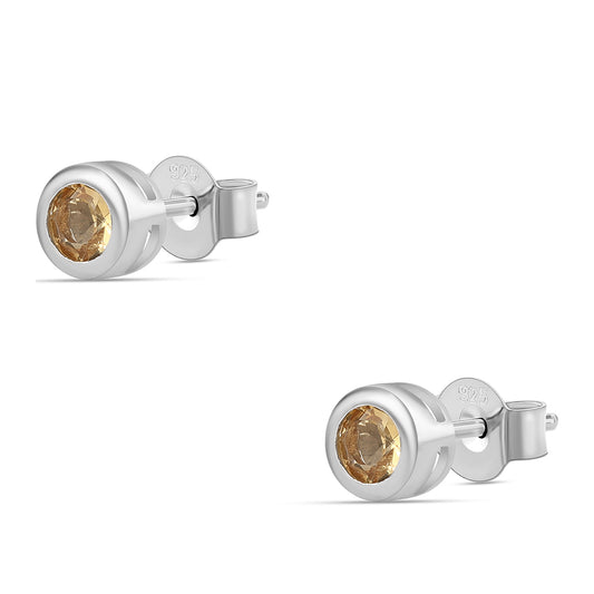 Brincos de Prata com Citrino