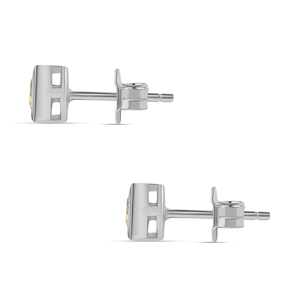 Brincos de Prata com Citrino