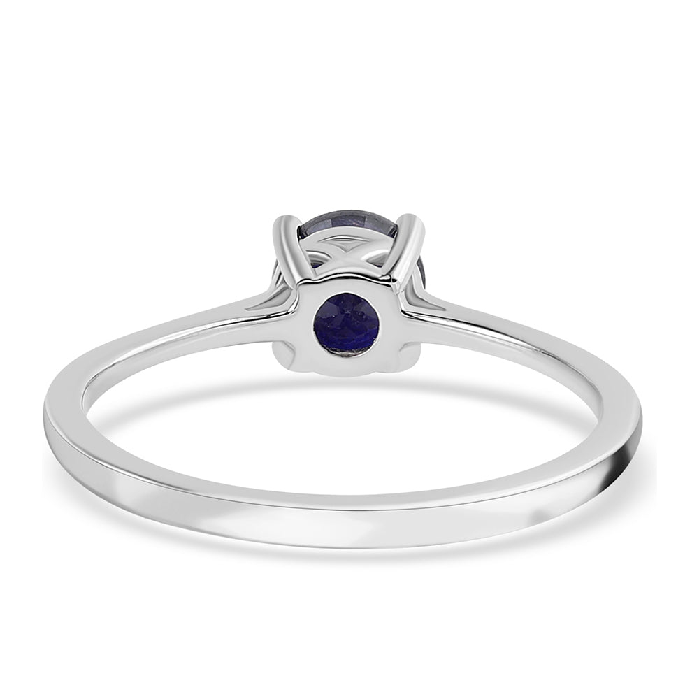 Anel de Prata com Safira Azul Australiana