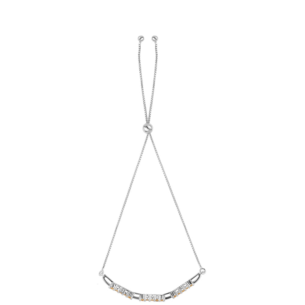 Pulseira de Prata com Citrino Contraste: Cabeca de Veado (800)