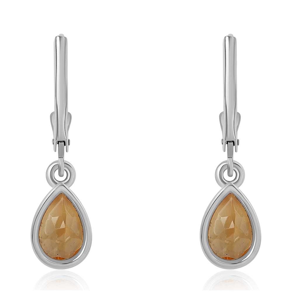 Brincos de Prata com Citrino
