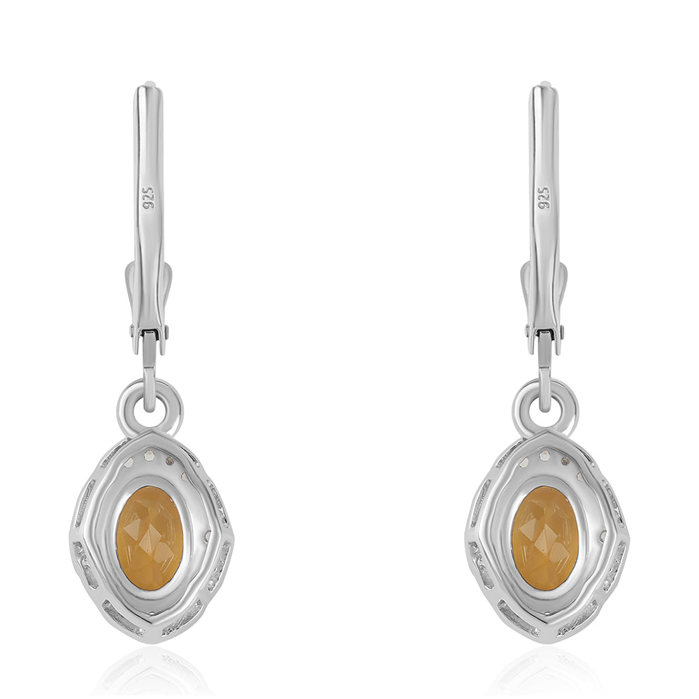 Brincos de Prata com Citrino e Topázio Branco