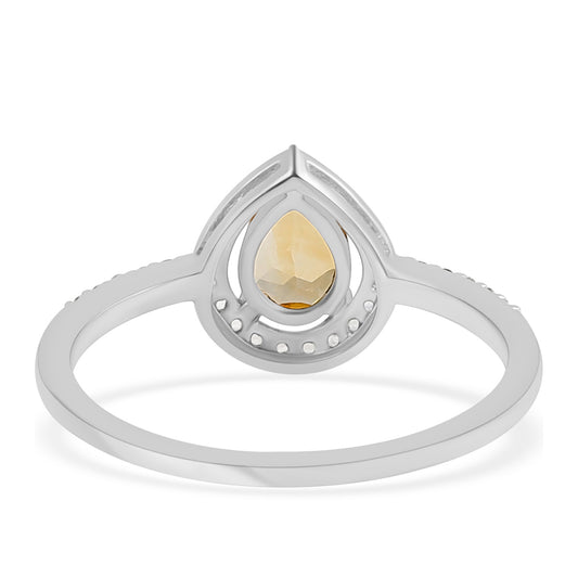 Anel de Prata com Citrino e Topázio Branco