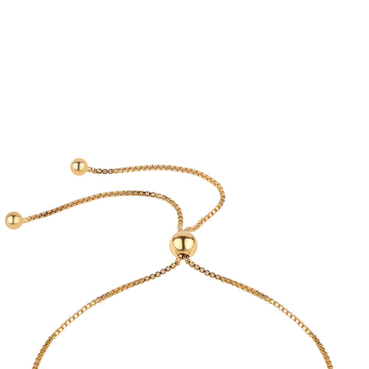 Pulseira de Prata com Banho de Ouro com Diamante Verde