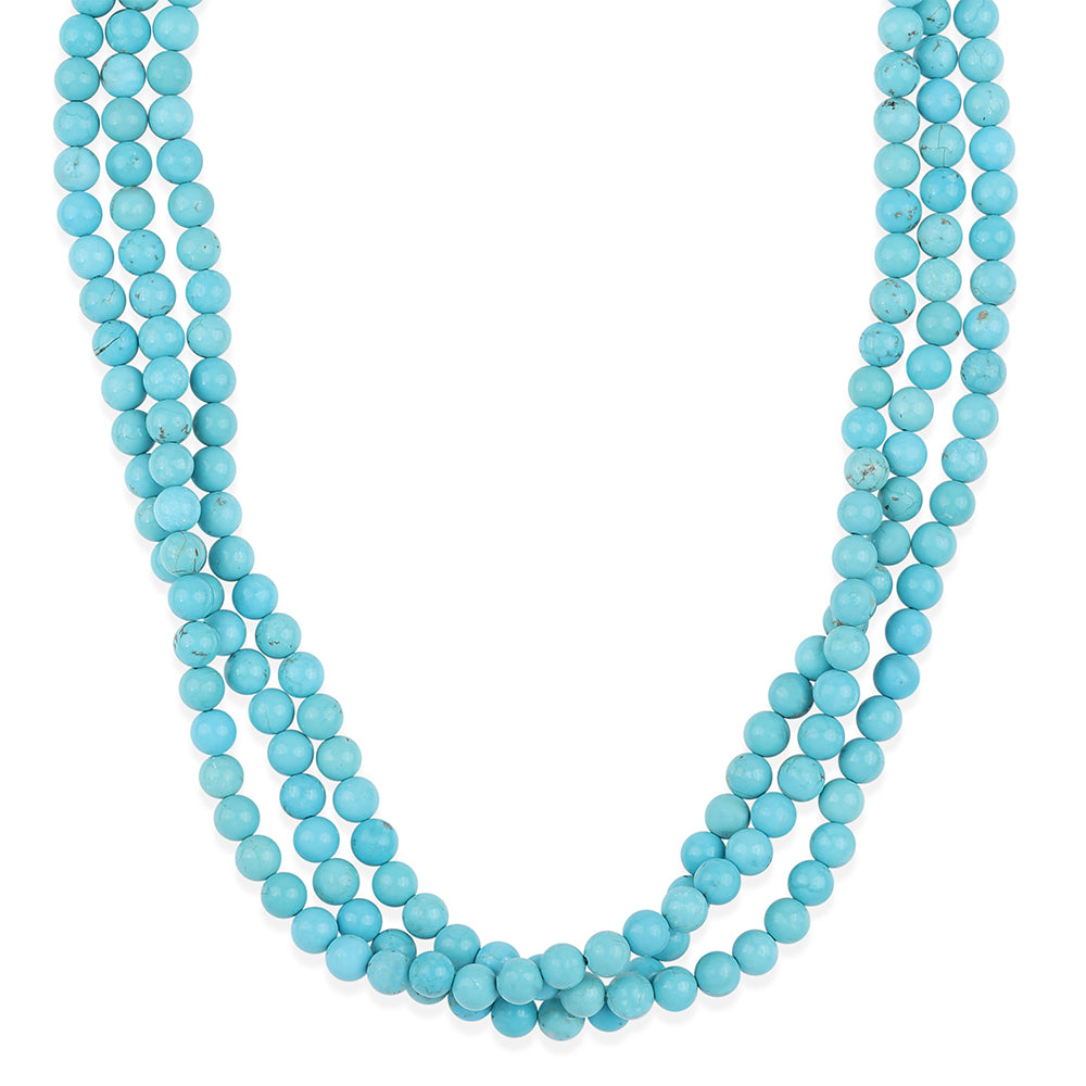 Colar de Prata com Banho de Ouro com Turquesa Bela Adormecida