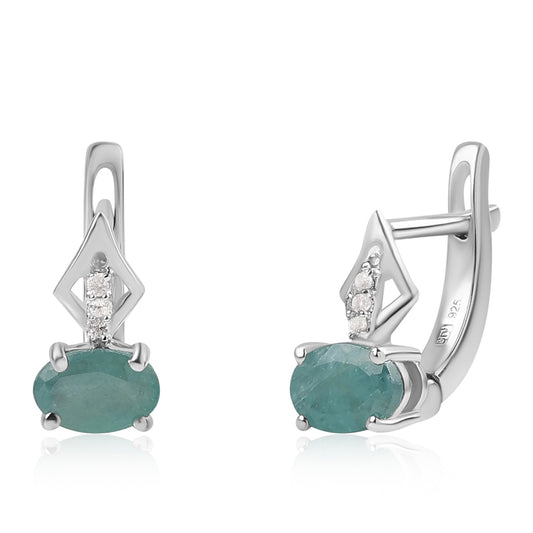 Brincos de Prata com Grandidierite e Topázio Branco