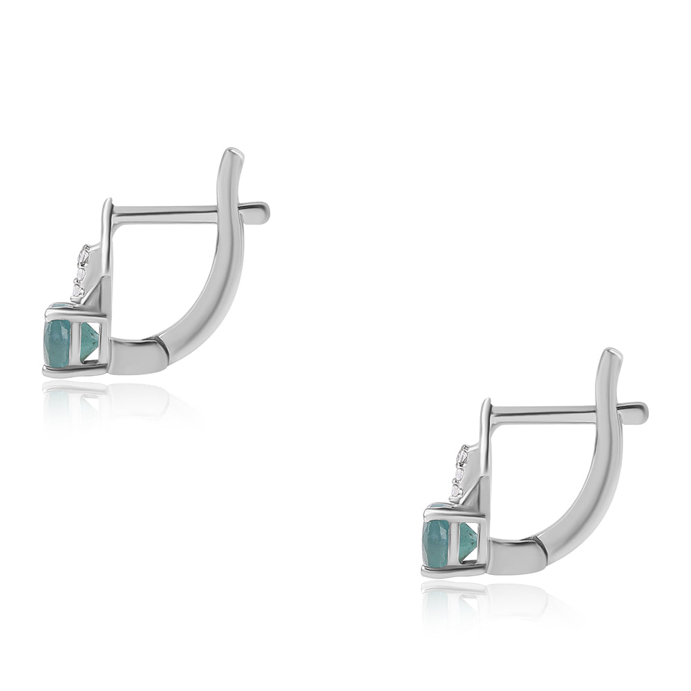 Brincos de Prata com Grandidierite e Topázio Branco