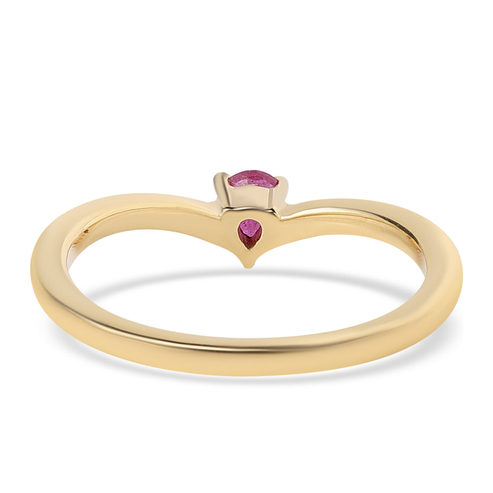 Conjunto de Prata com Banho de Ouro com Rubi de Moçambique e Diamante Azul ( Anel ) Contraste: Cabeca de Veado (800)