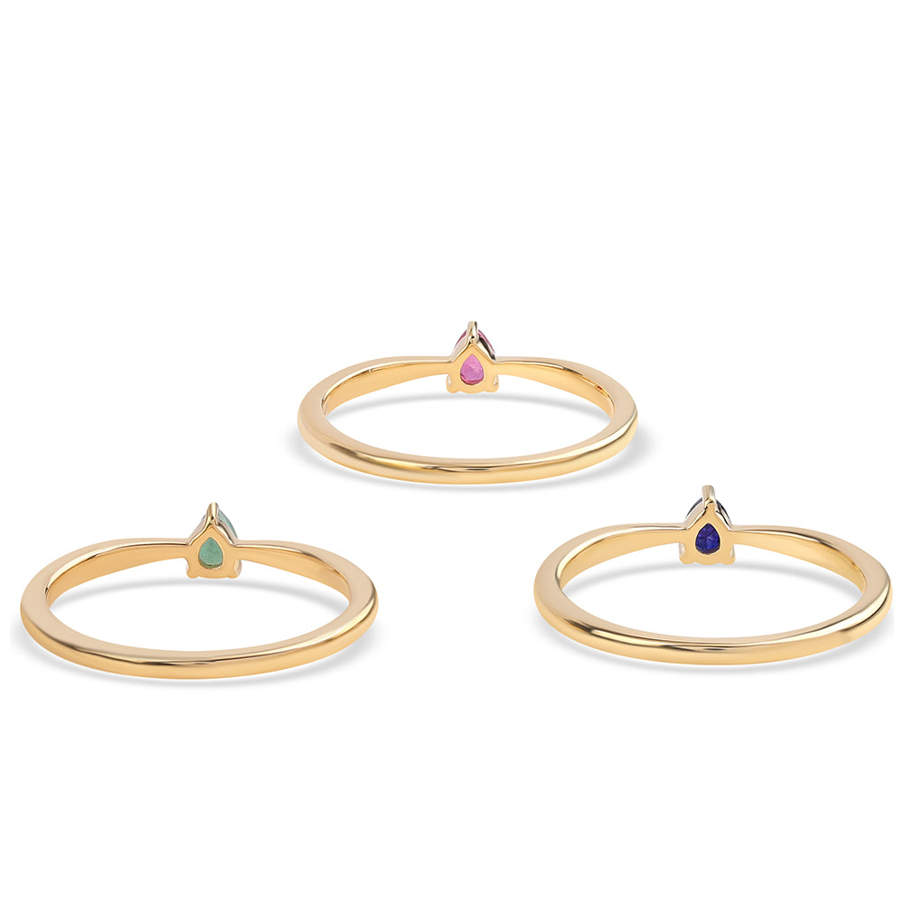 Conjunto de Prata com Banho de Ouro com Rubi da Tailândia e Esmeralda do Brasil ( Anel ) Contraste: Cabeca de Veado (800)