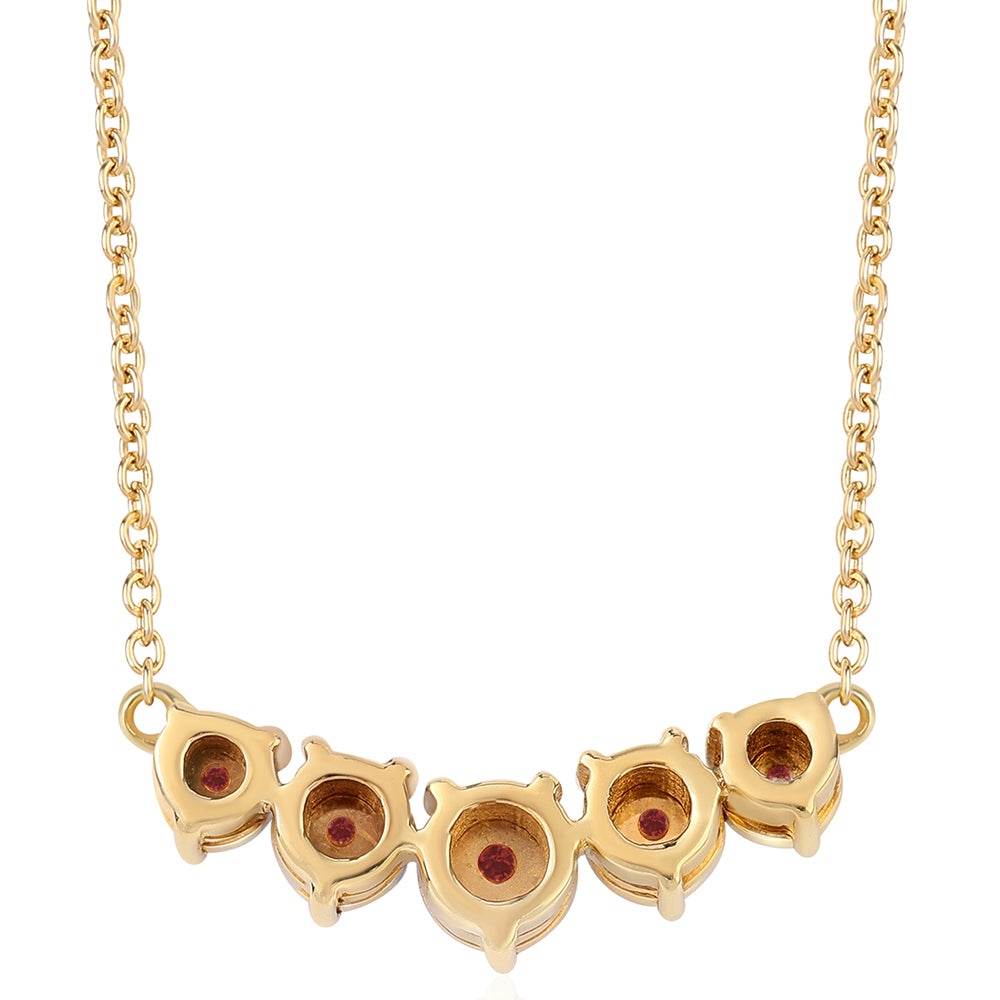 Colar de Prata com Banho de Ouro com Diamante Branco Contraste: Cabeca de Veado (800)