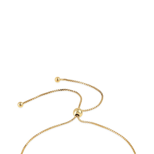 Pulseira de Prata com Banho de Ouro com Diamante Branco Contraste: Cabeca de Veado (800)