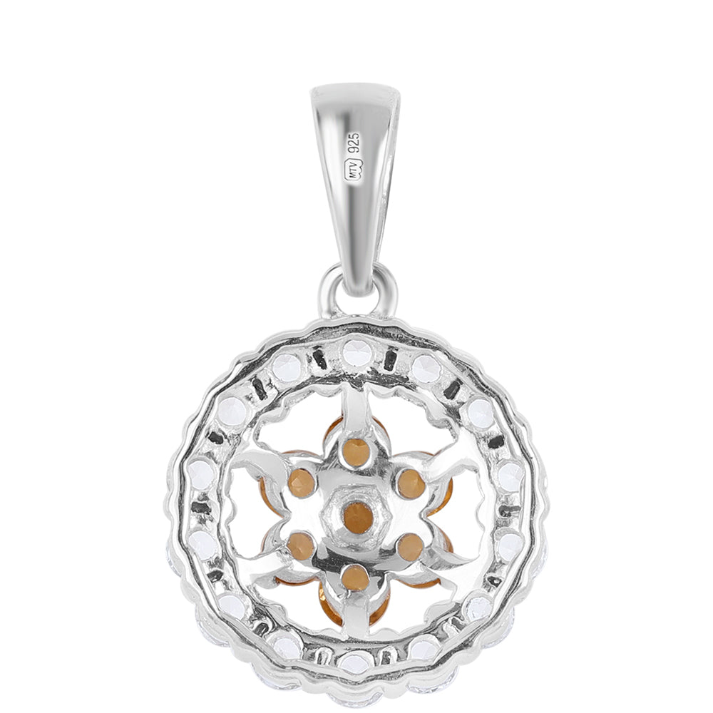 Pendente de Prata com AA Citrino de Brasil e Topázio Branco