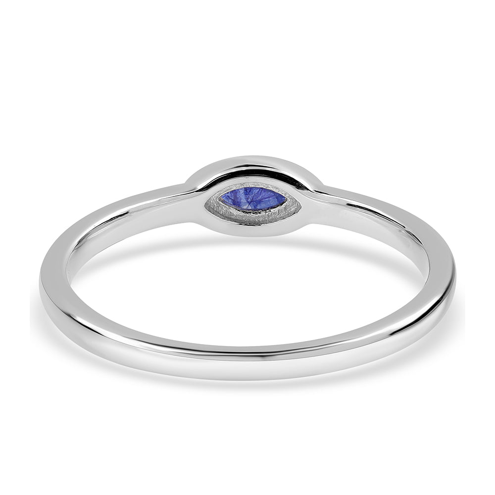 Anel de Prata com Safira Azul Australiana