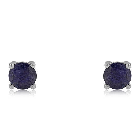 Brincos de Prata com Safira Azul Australiana