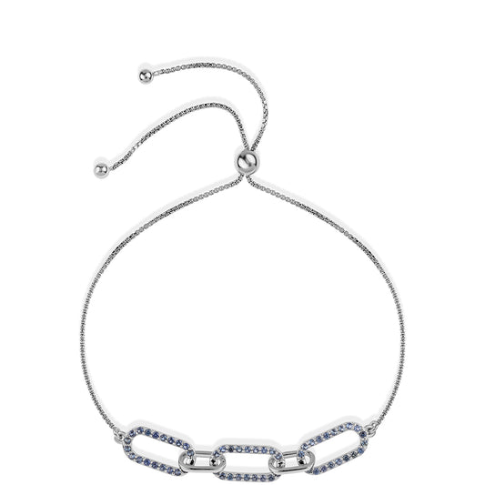 Pulseira de Prata com Safira Azul Australiana Contraste: Cabeca de Veado (800)